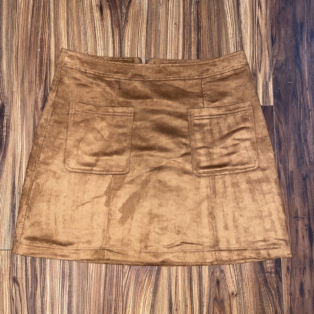 Faux suede mini skirt